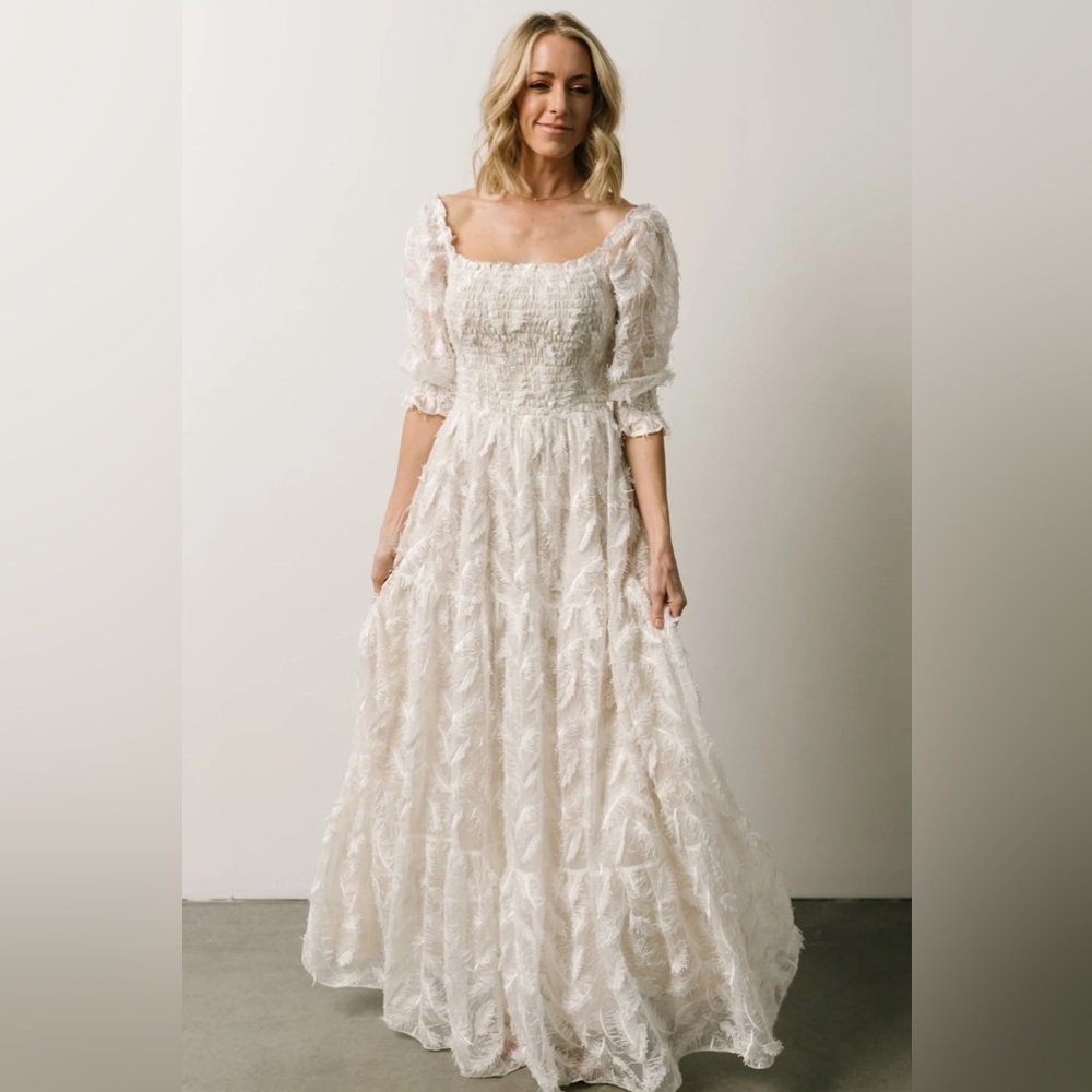 Baltic Born Paloma Smocked Feather Maxi Dress